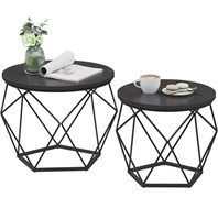 ($109) VASAGLE Round Coffee Table Set of 2