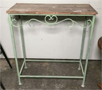 Metal Console Table with Wood Top