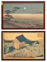 Japanese Woodblock Prints of Beach and Town, 2