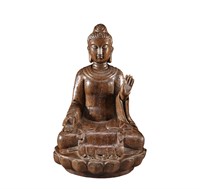 Qing Dynasty agarwood Sakyamuni Buddha statue
