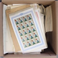 Worldwide Stamps in large flat rate box, includes