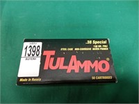 Tulammo .38spl, steel case, 130gr. FMJ. 50 rounds