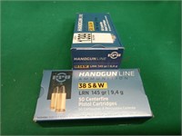 PPU .38 S&W lead round nose, 145gr. 50 rounds per