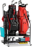 Golf Bag Storage Garage Organizer- Fit 2 Bags