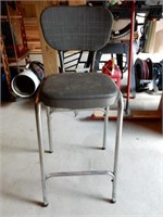 Stool With Back & Metal Legs