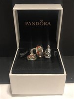 New Pandora 3PC sterling silver holiday charms