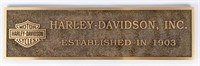 Solid Brass Harley-Davidson Dealer Display Plaque