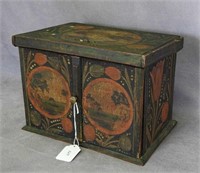 Early painted box w/secret drawers