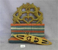 Scandinavian tape loom, blue/red/gold