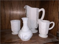 Milk Glass Pitchers & Vases