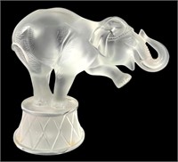 LALIQUE CRYSTAL CIRCUS ELEPHANT FIGURINE