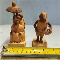 Vintage Wood Carved African Folk Art Figurines