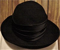 Miss Eileen Vtg Black Wool Hat for Mr. Monroe