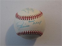 MAYS,HANK AARON SIGNED BASEBALL WITH COA