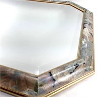 Grand miroir 25"x37" avec cadrage fleuri et doré
