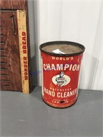 Champion 5lb can approx 8" tall