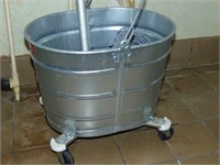 industrial type galvanized mop bucket