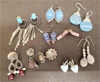 10 Pairs Marked Sterling & 925 Earrings