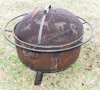 Western Themed Fire pit with removable top