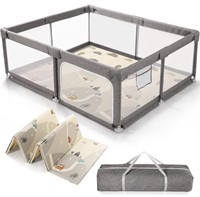 BABY PLAYPEN WITH PADDED MAT 47 x 47 IN