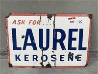 Laurel Kerosene Enamel Sign - 460 x 310