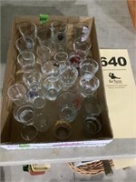 Tray of souvenir shot glasses