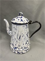 Blue and White Mottled Agate Teapot