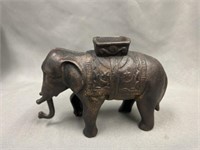 Early Cast Metal Elephant Form Still Bank