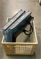 Plastic crate includes three file carrying