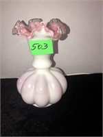 Fenton peach blow vase