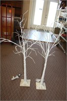 Battery operated lighted birch trees, 48"H