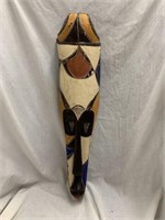 VINTAGE CARVED AFRICAN MASK - 30 in