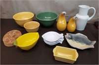 Lot of Mixing Bowls, Dishes & More