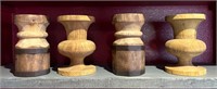 Pottery Barn Carved Wood Candle Holders