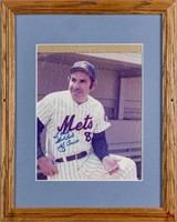 (1): Framed AUTOGRAPHED PHOTO Yogi Berra Mets