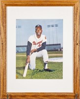 (1): Framed AUTOGRAPHED PHOTO Hank Aaron Milwaukee