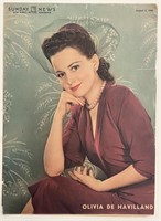 Sunday News 1942 Olivia de Havilland newspaper cov