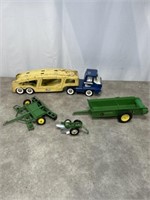 Structo toy truck and ERTL John Deere toy farm