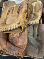 (4) Early Baseball Gloves