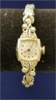 14K White Gold Diamond Ladies Bulova Wrist Watch