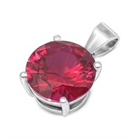 Round Cut 3.50ct Ruby Pendant