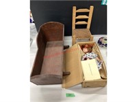 Yesterdays Child Doll, Chair, Bassinet