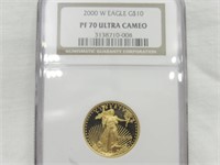 2000 W Eagle $10 gold coin PF70 Ultra Cameo NGC