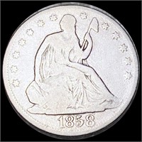 1858 Seated Half Dollar NICELY CIRCULATED