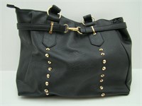Black Handbag with Gold Toned Studs