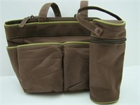 Baby Boom Brown and Green Diaper Bag with Insulted