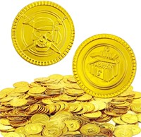 200 Pieces Plastic Pirate Gold Coins Set x2