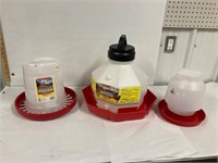 Chicken waterer and feeders