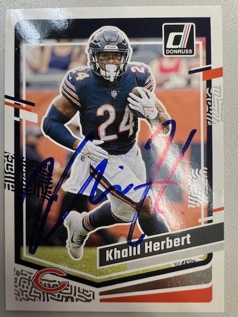 Bears Khalil Herbert Signed Card with COA