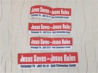 1976 JESUS SAVES - JESUS RULES BUMPER STICKERS